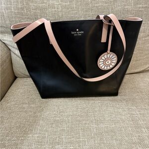 Kate Spade Black Tote with Pink Straps